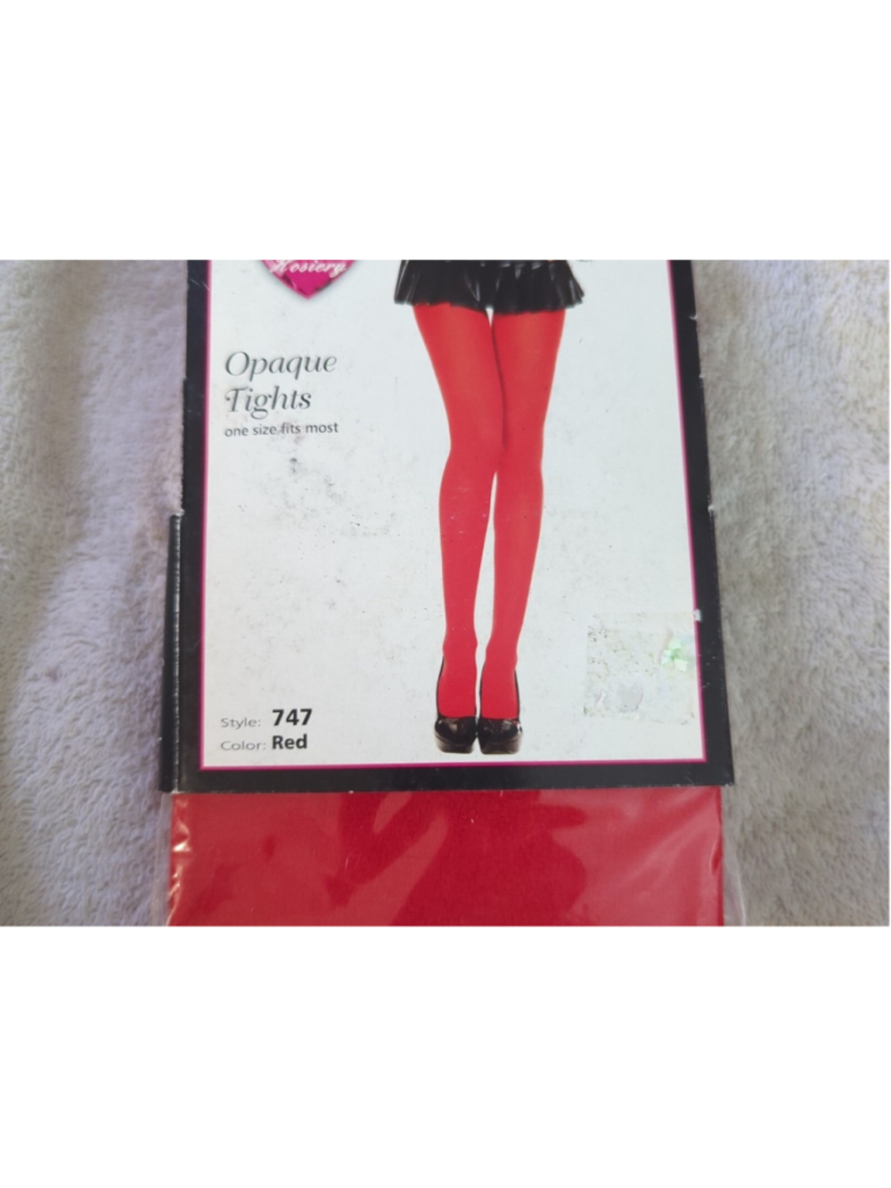 Music Legs 747 Opaque Nylon Tights, Red Fits Most